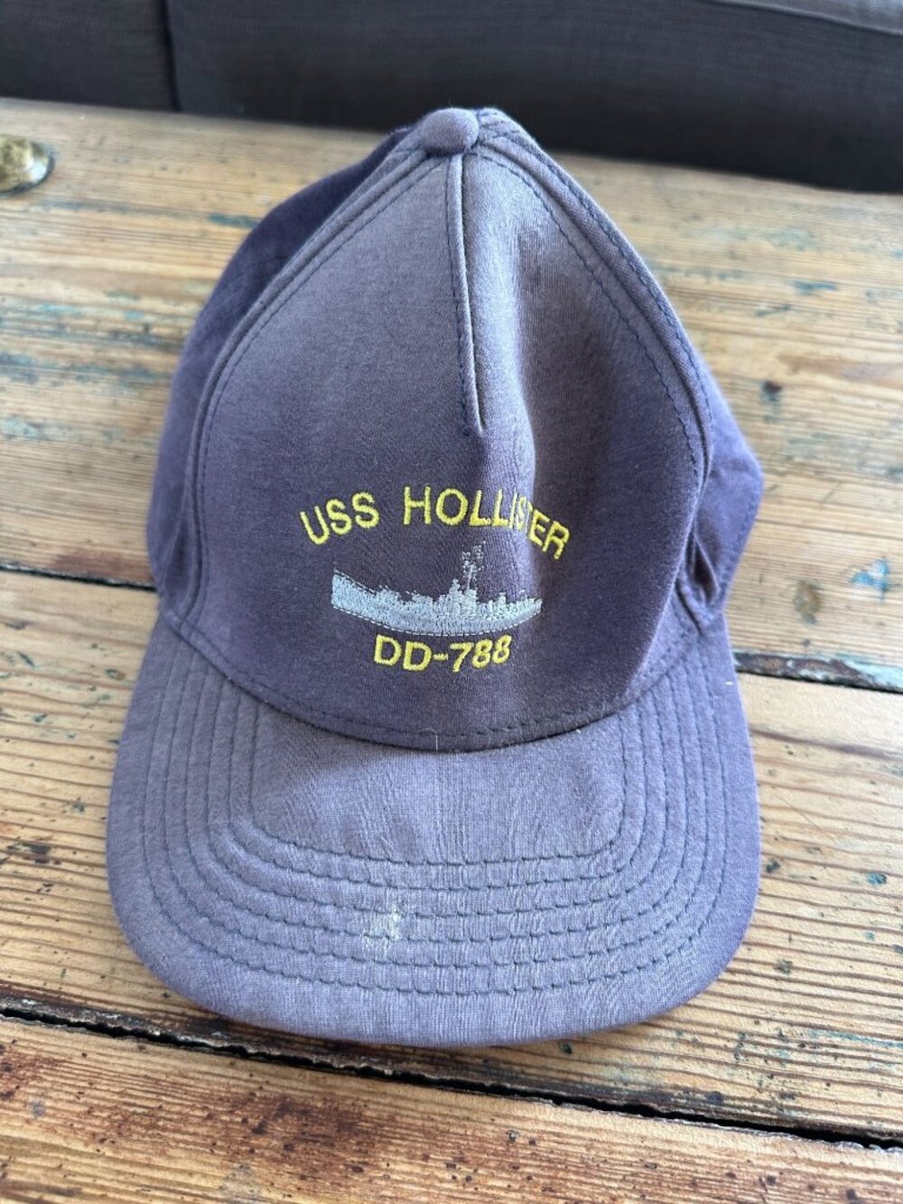 USS Hollister DD-788 Embroidered Navy Cap By Otto Adjustable One Size